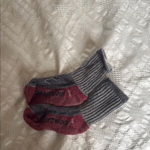 Gray and Red Knit Socks for Cozy Comfort